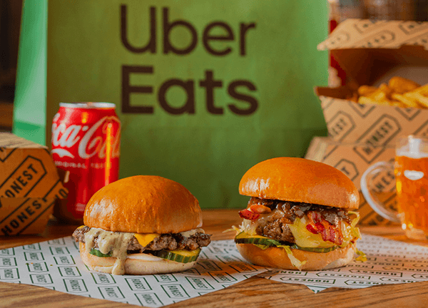 Uber Eats burger delivery